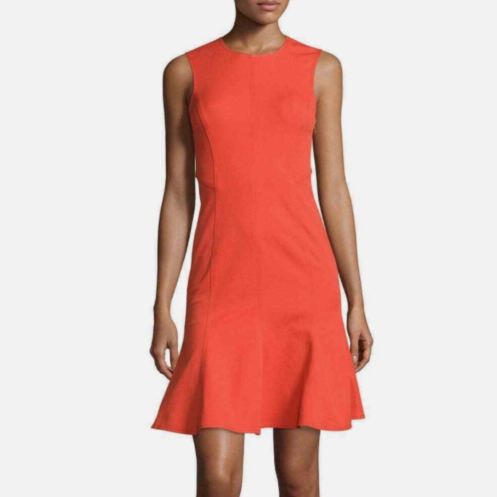 Derek Lam 10 Crosby Fit and Flare Orange Dress